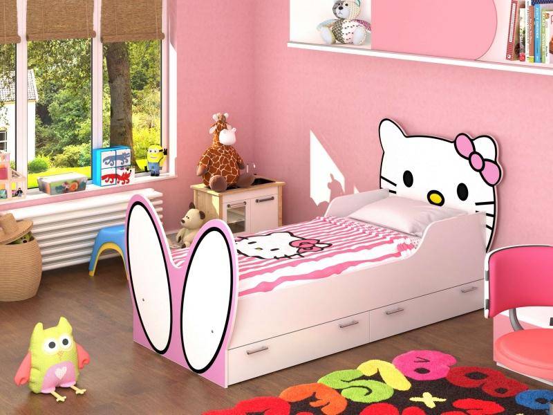 кровать hello kitty! с бязевым матрацем в Казани