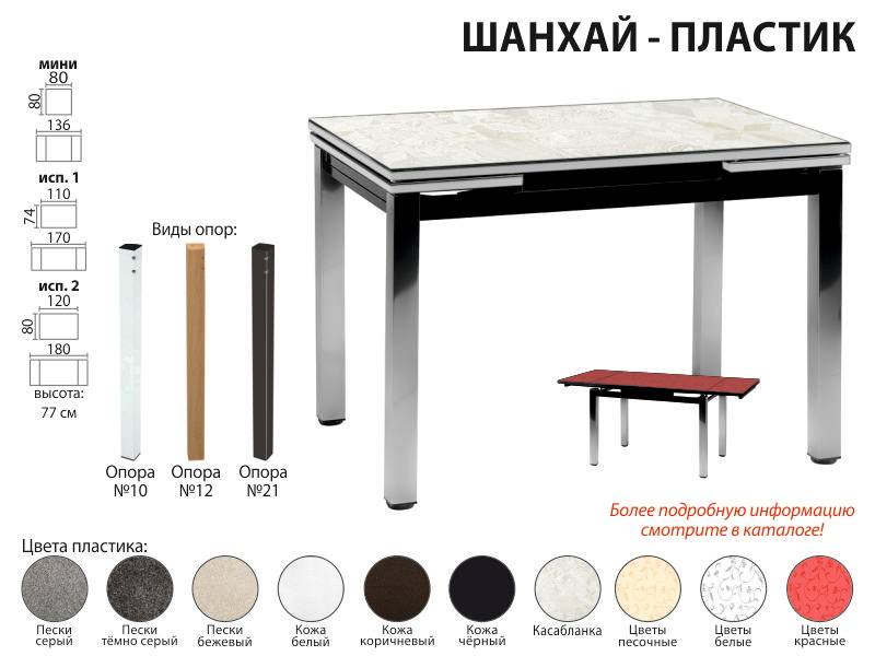 стол обеденный шанхай пластик в Казани