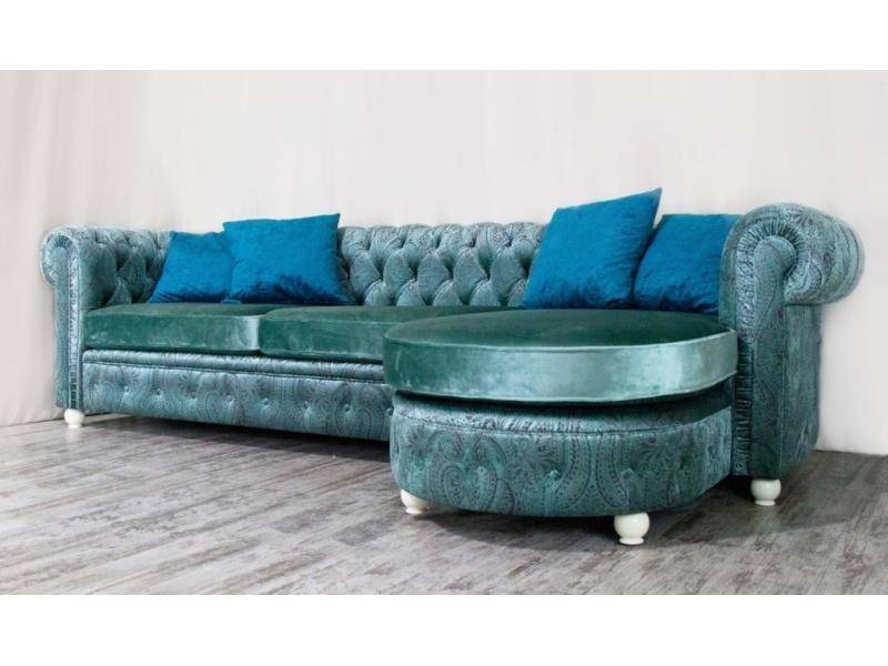 диван chesterfield с оттоманкой в Казани