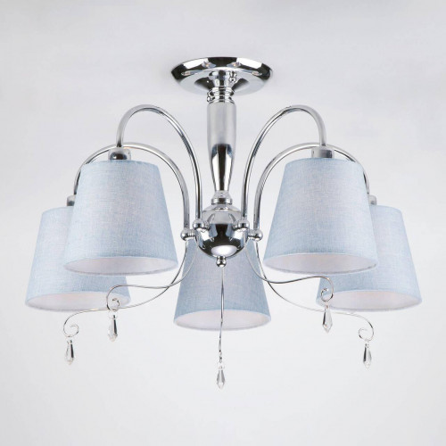 потолочная люстра eurosvet dalila 70096/5 хром голубая в Казани