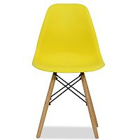 стул деревянный pc-015 желтый ножки дерево (eames style) в Казани