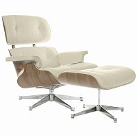 кресло eames style lounge chair & ottoman кремовое в Казани