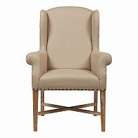 кресло мягкое с ушами french wing chair бежевое в Казани