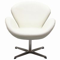 кресло swan chair экокожа белое в Казани