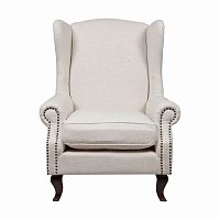 кресло мягкое с ушами белое collins wingback chair в Казани