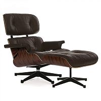 кресло eames style lounge chair палисандр коричневое в Казани