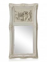 зеркало настенное прямоугольное в высокой белой раме францини distressed chalk white в Казани