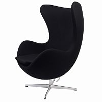 кресло arne jacobsen style egg chair черное в Казани