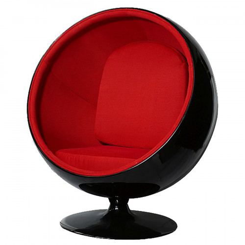 кресло eero ball chair черно-красное в Казани