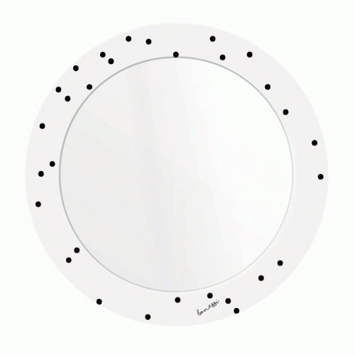 зеркало с рисунком белое круглое черные точки pois в Казани