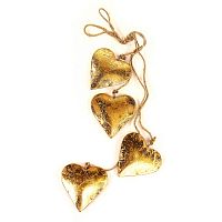 гирлянда новогодняя подвесная сердца золотые golden hearts, 65 см в Казани