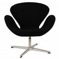 кресло arne jacobsen style swan chair черная шерсть в Казани