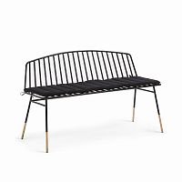 siena bench 120 черный металл черная ткань от la forma (ex julia grup) в Казани