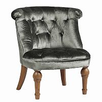 кресло sophie tufted slipper chair микровелюр серое в Казани