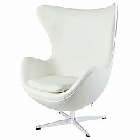 кресло egg chair by arne jacobsen белое в Казани