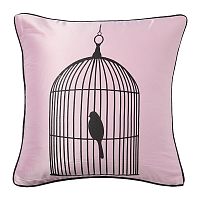 подушка с птичкой в клетке birdie in a cage pink в Казани