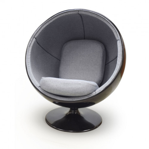 кресло ball chair черно-серое в Казани