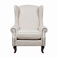 кресло collins wingback chair кремовая ткань в Казани