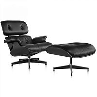 кресло eames style lounge chair черное в Казани