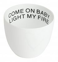 подсвечник белый фарфоровый с надписью внутри come on baby light my fire, 6,5 см в Казани