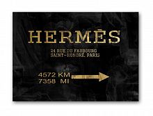 постер hermes без рамки, черный, а4 в Казани