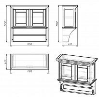 шкафчик навесной с двумя полками провинция с состариванием в Казани
