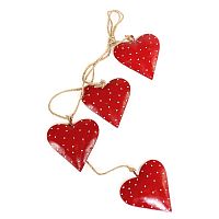 гирлянда новогодняя подвесная сердца красные red hearts, 65 см в Казани