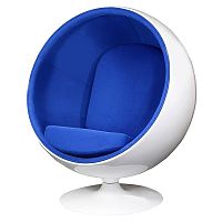 кресло eero ball chair синее с белым в Казани