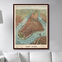 картина: antique map of new york city, 1879г. в Казани