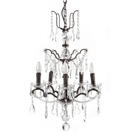 люстра maria theresa grande 5 lamps чёрная, прозрачная в Казани