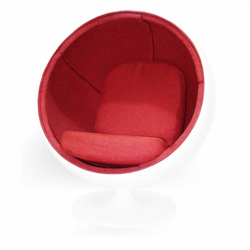 кресло ball chair бело-красное в Казани