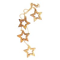 гирлянда новогодняя подвесная звезды деревянные с отверстием wooden stars, 65 см в Казани