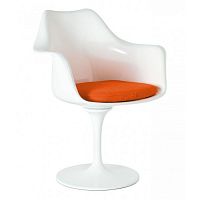 кресло tulip armchair бело-оранжевое шерсть в Казани