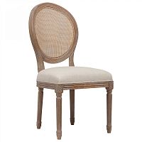 стул vintage french round cane back кремовый лён в Казани