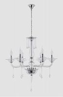 подвесная люстра crystal lux monica sp6 chrome/transparent в Казани