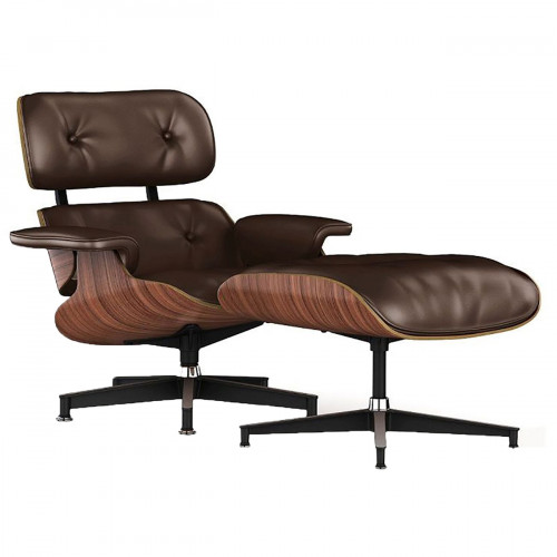 кресло lounge chair & ottoman коричневое в Казани