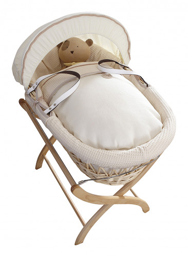 колыбель-переноска premium moses basket натуральная, кремовое белье в Казани