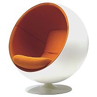 кресло eero ball chair бело-оранжевое в Казани