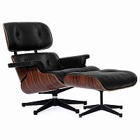 кресло eames style lounge chair & ottoman черное в Казани