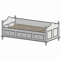 кровать-кушетка 90х190 с ящиками белая нордик в Казани