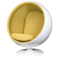 кресло eero ball chair бело-горчичное в Казани