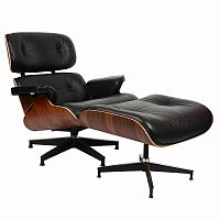 кресло eames style lounge chairчерное с коричневым в Казани