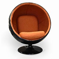 кресло ball chair черно-коричневое в Казани