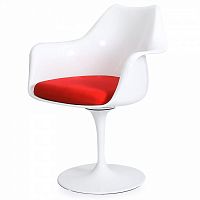 стул eero saarinen style tulip armchair красная подушка в Казани