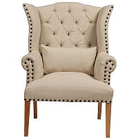 кресло quinn tufted armchair бежевое в Казани