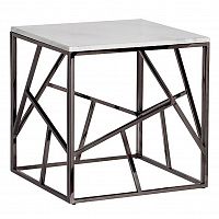 стол журнальный black chrome cube 55*55*56 см хром, белый в Казани