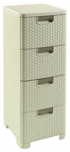 комод c 4 отделениями rattan style кремовый в Казани