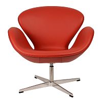 кресло arne jacobsen style swan chair красное в Казани