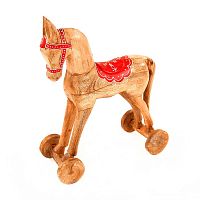 украшение новогоднее лошадка на колесах christmas horse, 40х30х13 см в Казани